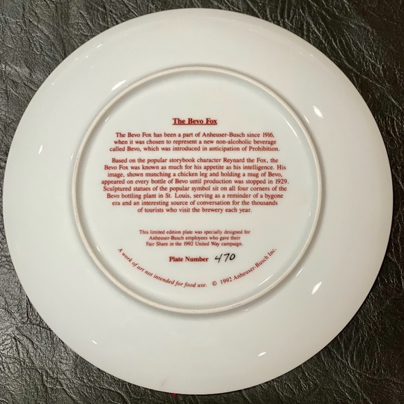 Unique Gift, Very Limited Ed. Anheuser-Busch 3 collectible decorative plates set